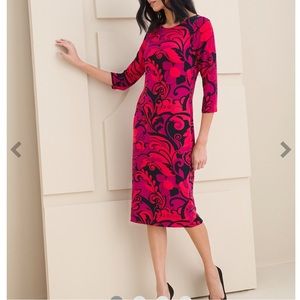 Chico's Pink and Black Midi Dress